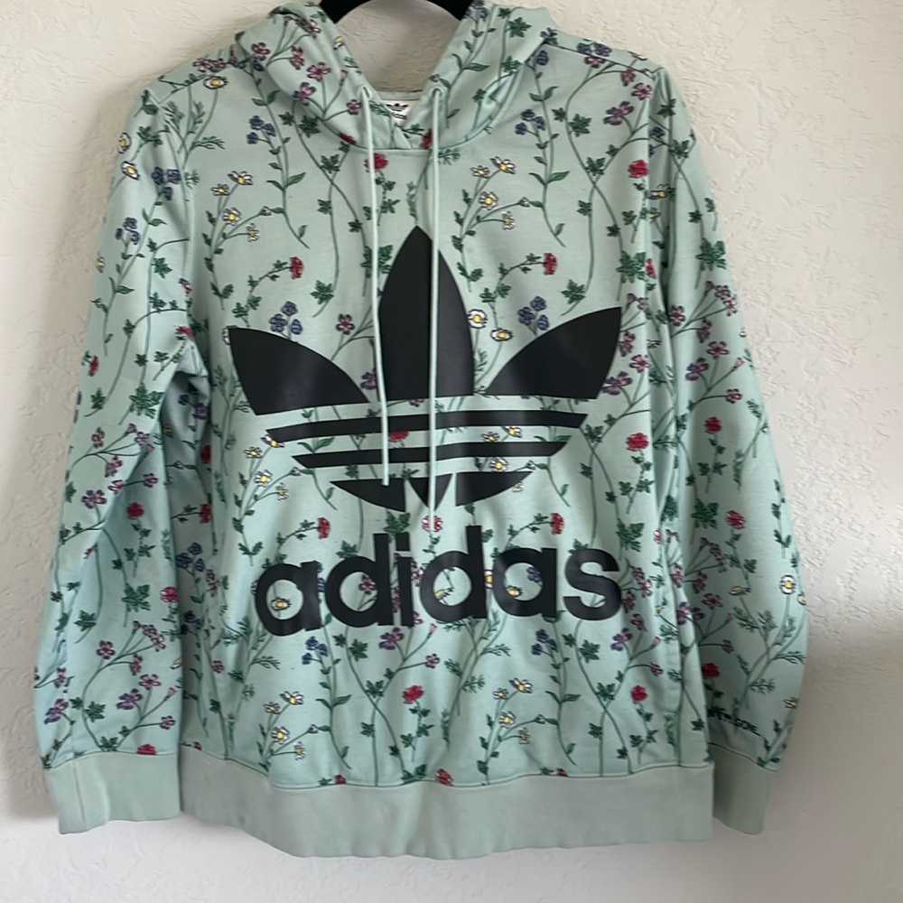 Adidas Womens Floral Hoodie Size Small